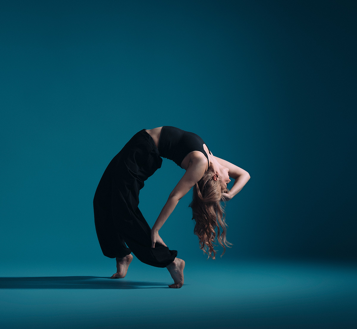 Dancer in an expressive backbend