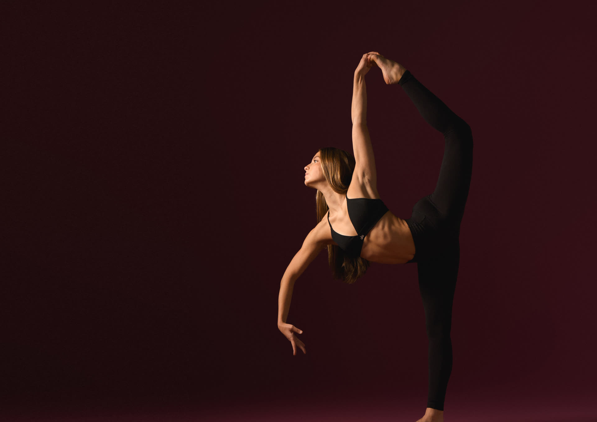 Dancer in a standing needle pose