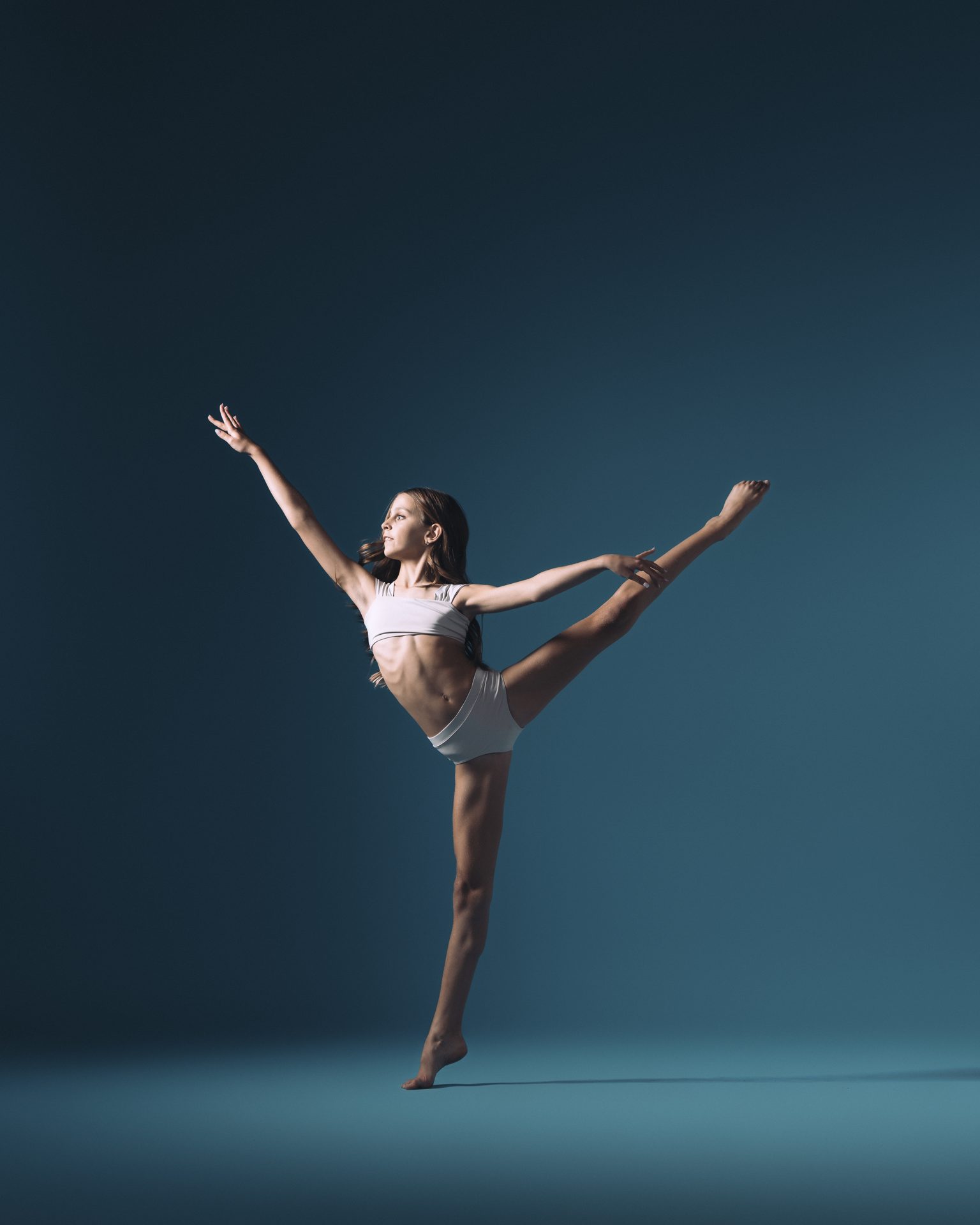 Dancer in an elegant arabesque